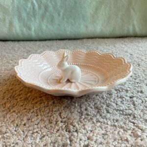Pink Ceramic Easter Bunny Candy Dish, Arlington Designs, Feminine Dainty Bowl
